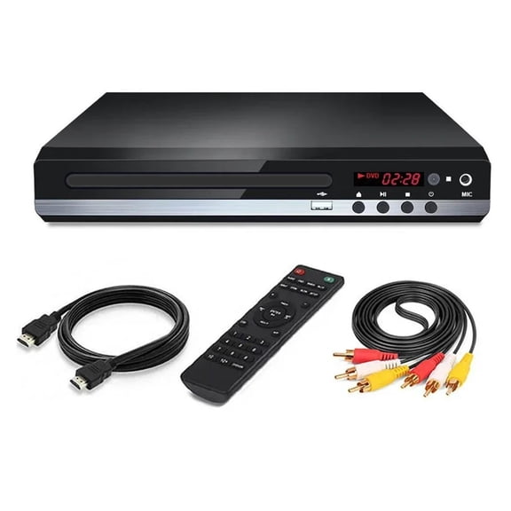 Full HD 1080P Home DVD Player - VCD CD Disc Media Player with AV Output Remote USB Mic Multimedia ,Easy Connection