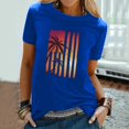 thumbnail image 2 of Xmyrz Womens Graphic T Shirts Independence Day Round Neck Sunshine Coconut Tree Print Short Sleeve T-Shirt Casual Blouse, 2 of 4