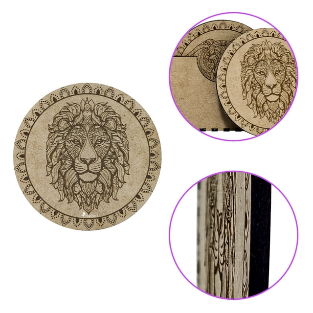 Portavasos MDF Tipo Mandala Impremli 6 piezas Café