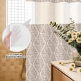 thumbnail image 3 of No Hook Shower Curtain, Brown Shower Curtains for Bathroom with See Through Top Window, Modern Abstract Art Farmhouse Waterproof & Washable Bath Curtain 66"x72", 3 of 9