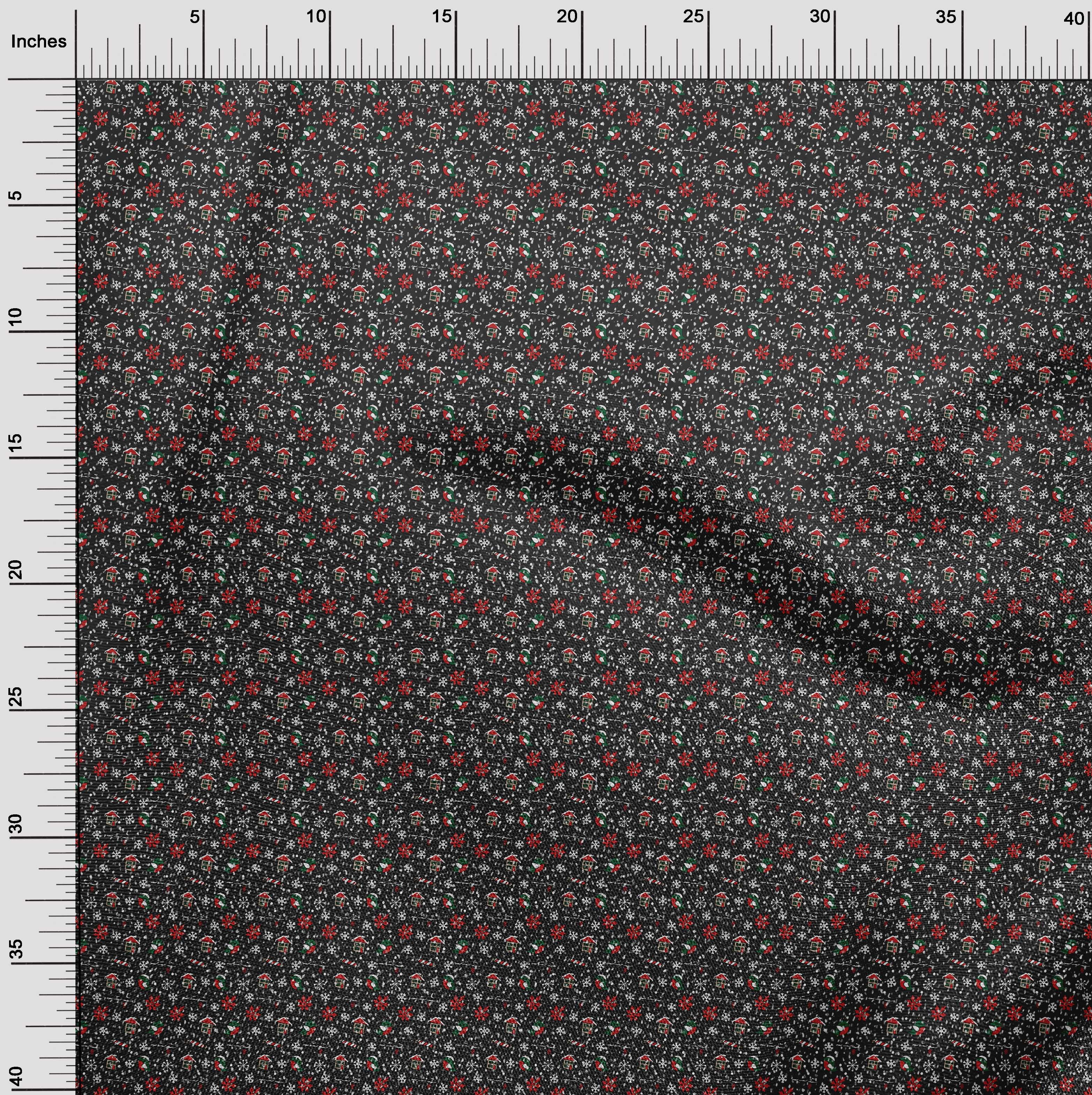 oneOone Cotton Cambric Black Fabric Christmas Dresses Material Fabric Print Fabric By The Yards 56 Inch Wide