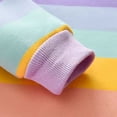 thumbnail image 5 of URMAGIC Toddler Kid Little Girls Rainbow Stripe Crewneck Sweatshirt Pocket Pants Outfits, 5 of 9