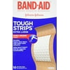 Band-Aid Adhesive Bandages, Extra Large Tough-Strips Waterproof, 10 (Pack of 6)