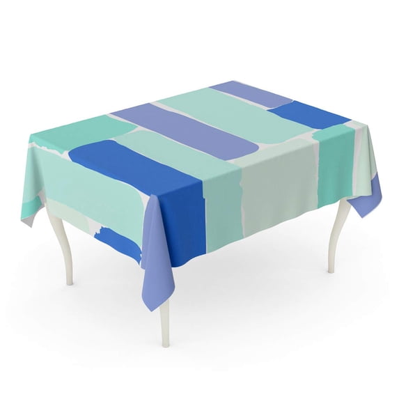 LADDKE Pattern Brush Strokes in Blue Mint Green and Lavender Tablecloth Table Desk Cover Home Party Decor 60x84 inch