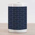 thumbnail image 2 of Indigo Ceramic Toothbrush Holder, Ocean Inspired Garden Botanic Floral Details Leaves Buds Image Print, Decorative Versatile Countertop for Bathroom, 4.5" X 2.7", Dark Blue Violet Blue, by Ambesonne, 2 of 4