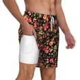 thumbnail image 2 of Balery Rose Flowers Mens Swim Trunks Swim Shorts for Men Quick Dry Inseam Beach Shorts with Compression Liner Pocket-Medium, 2 of 9