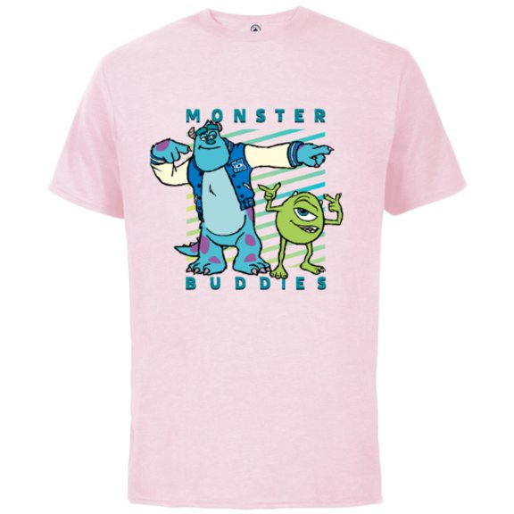Disney PIXAR Sulley and Mike Wazowski Monster Buddies T-Shirt - Short Sleeve Cotton T-Shirt for Adults - Customized-Soft Pink