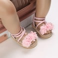 thumbnail image 3 of Zwiiyzr 2024 Baby Girls Sandals Infant Toddler Shoes Open Toe Ankle Strap Summer Flower Shoes Walking Shoes Flat Soft Soled Sandals 6-12 Months Pink, 3 of 6