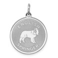 thumbnail image 1 of 925 Sterling Silver English Springer Disc Necklace Charm Pendant Animal Dog Spaniel, 1 of 6