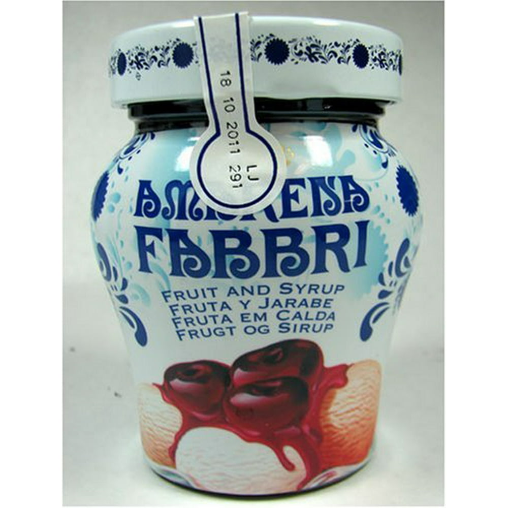 Fabbri Amarena Cherries in Syrup 8.1oz. Decorated Jar