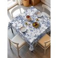 thumbnail image 6 of Blue Botanical Table Cloth, Vintage Botanical Birds Waterproof Tablecloth for Square Tables, Reusable Washable Fabric Table Cover for Restaurant Kitchen Dining Tables 60"x60", 6 of 6
