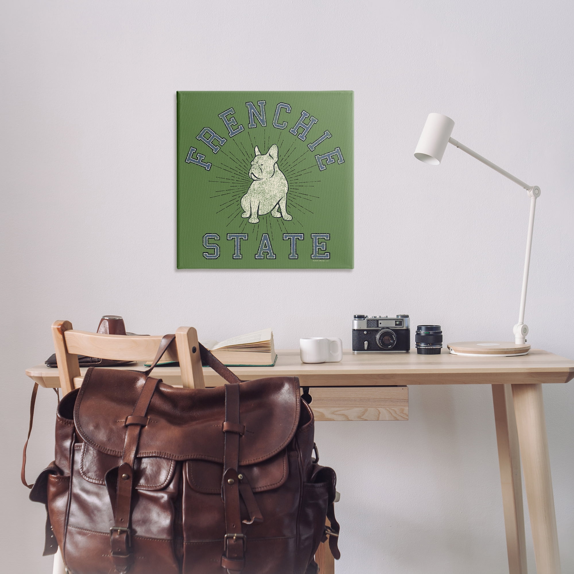 Stupell Industries Vintage Frenchie State Novelty & Humor Painting Wrapped Canvas Art Print Wall Art, 30 x 30