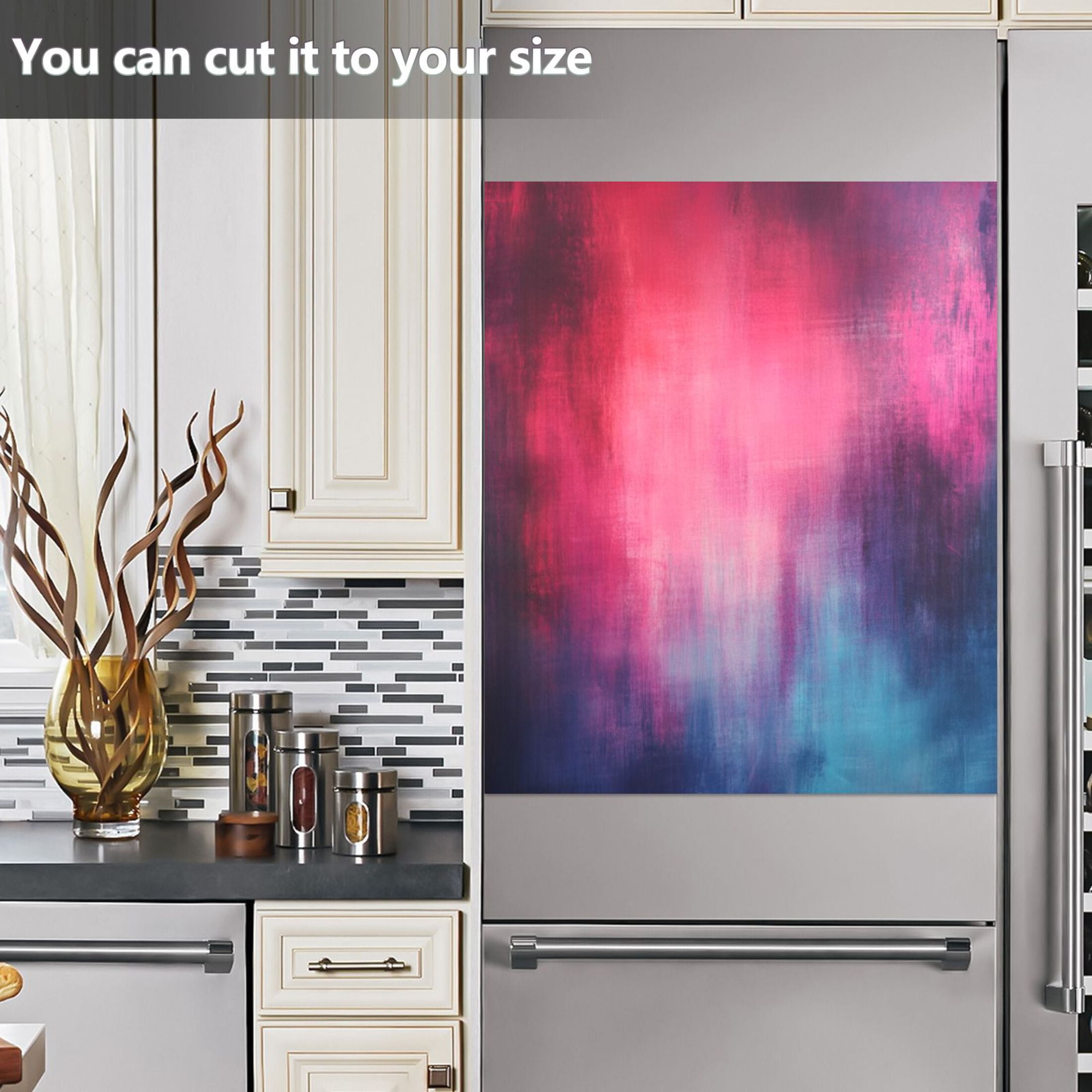 Dishwasher Magnetic Sticker 23x26 Inch Refrigerator Magnetic Sticker Washing Machine Magnetic Sticker Kitchen Panel Magnetic Sticker Home Decor Red and Green Pattern