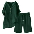 thumbnail image 4 of Conjunto de 2 piezas para mujer: blusa de pierna ancha y pantalones elásticos, cuello en V, ropa informal para el día a día, para todas las estaciones, tallas S/XXXXXL, 4 of 7