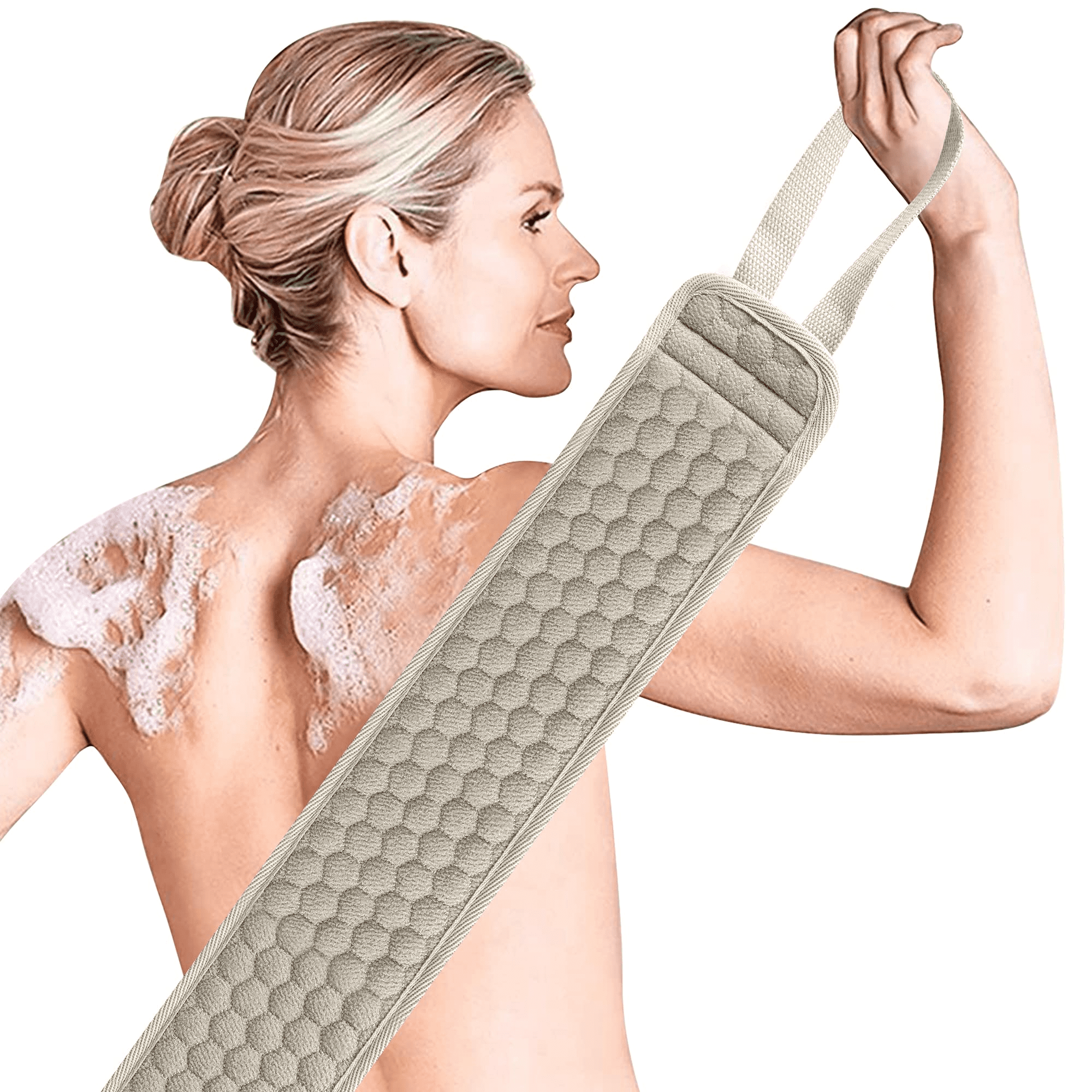 Loofah Back Scrubber,Exfoliating for Shower,Loofah Strap Back Cleaning Shower Strap Bath Shower