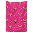 thumbnail image 3 of Ambesonne Emoji Tablecloth Rectangular Table Cover, Delicate Dogs Outline Hearts, 60"x90", Hot Pink Sand Brown, 3 of 4