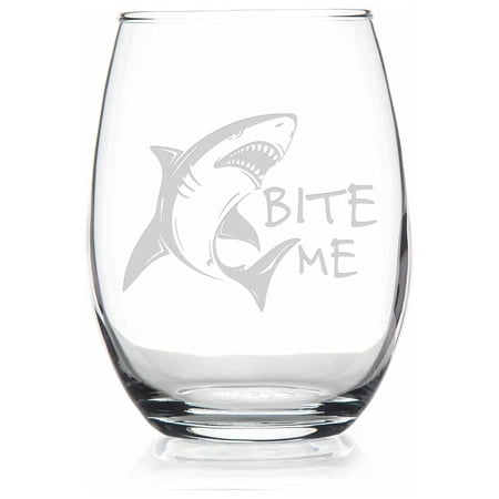 

Bite Me Week Stemless Wine Glass - Week Gift Week Glass Glass Wine Glass Wine Gift