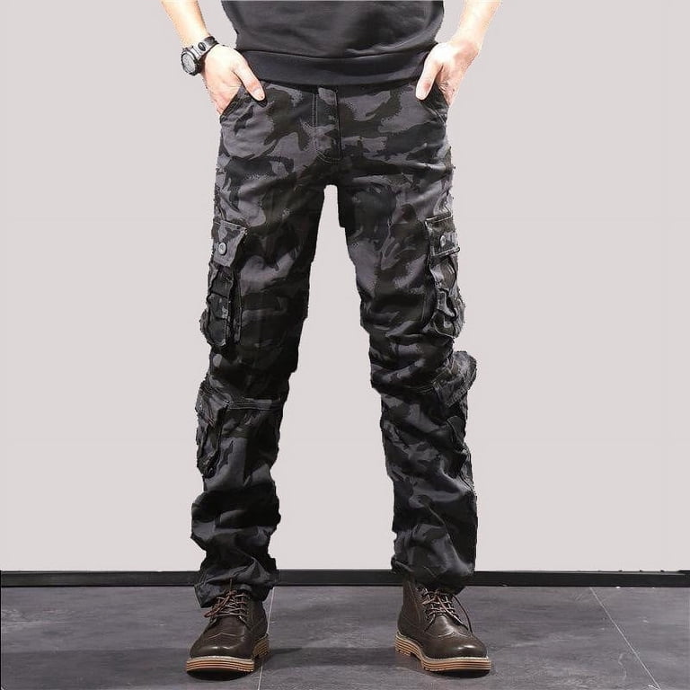Aimik Hanes Mens Relaxed-Fit Cargo Pants Big and Tall Multi Pocket