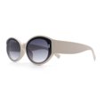 thumbnail image 6 of Womens Mod Fashion Thick Arm Inset Lens Large Oval Plastic Sunglasses Ivory - Smoke, 6 of 8
