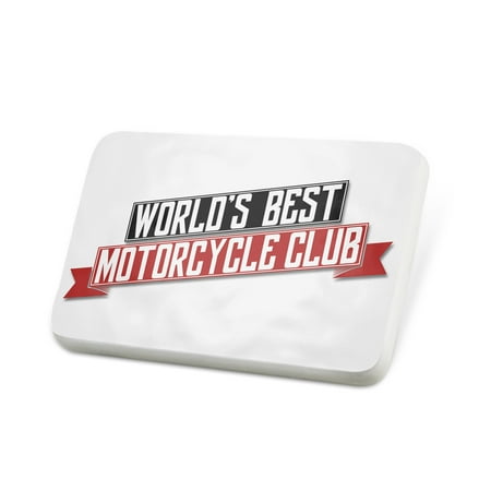 Porcelein Pin Worlds Best Motorcycle club Lapel Badge – (Best Techno Clubs In The World)