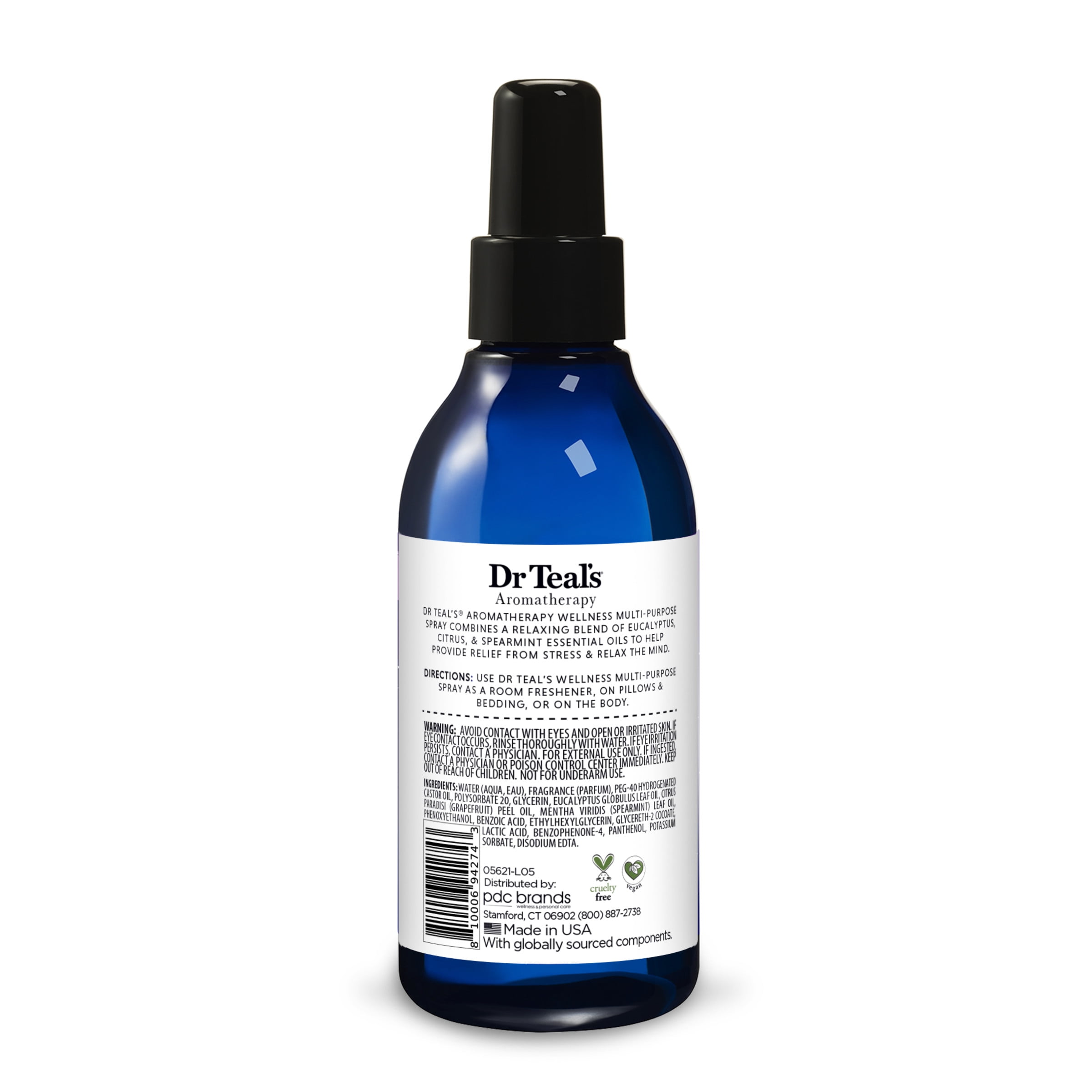 Dr Teal's Aromatherapy Body Mist, Room and Bedding Stress Relief Spray with Eucalyptus, Citrus & Spearmint, 6 fl oz