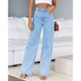 thumbnail image 3 of Women High Waisted Jeans Straight Leg Casual Denim Pants, 3 of 4