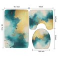 thumbnail image 3 of Teal Marble Gold Abstract Pattern Bathroom Rugs Sets 3 Piece,Toilet Cover Set,Absorbent Non Slip Bathroom Mats Sets with U-Shaped Contour Rug Toilet Rug Set, 3 of 5