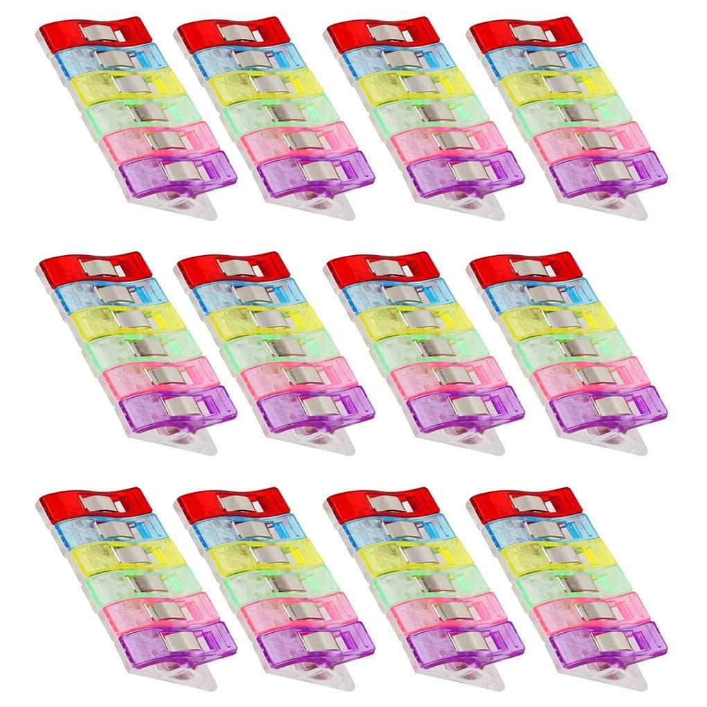 60PCS Colorful Sewing Craft Quilt Binding Plastic Clips Clamps Pack New Sale 60PCS Colorful Sewing Craft Quilt Binding Plastic Clips Clamps Pack New Sale