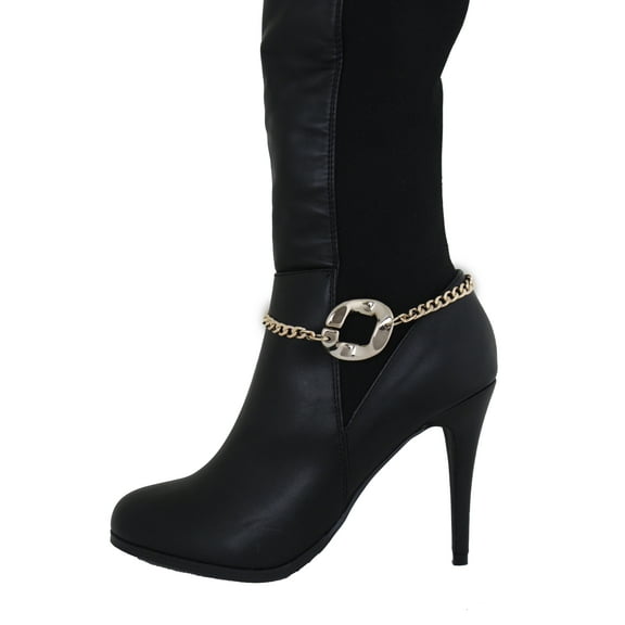 Women Gold Metal Boot Chain Bracelet Fashion Jewelry Big Link