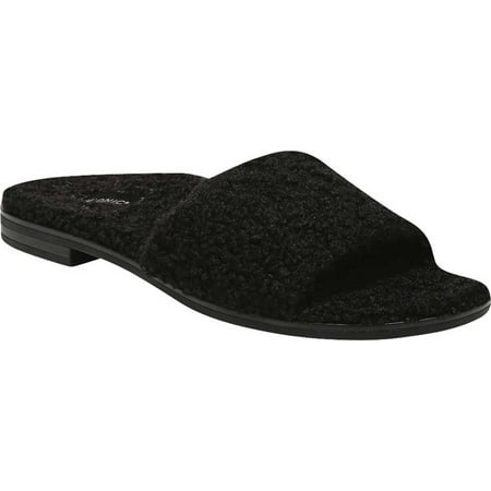 Women s Vionic Demi Slide Black Curly Shearling Size 7