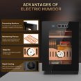 thumbnail image 4 of Rocita 16L Cigar Humidor, Electric Cigar Humidor Cabinet for 100 Counts with Digital Hygrometer, Spanish Cedar Lined Cigar Box, Great Gift for Father Friends Men, 4 of 10