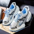 thumbnail image 6 of [Breathable Sneakers] Chunky Breathable Mesh Men's Sneakers | Retro Low-Top Lace-Up Casual Shoes with Thick Cushioned PVC Sole for Running, Walking & Daily Wear - All-Season Comfort & Height Boost, 6 of 9