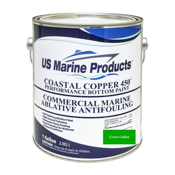 US Marine Products Green Gallon Coastal Copper 450 Ablative Antifouling Bottom Paint Green Gallon