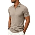 thumbnail image 6 of Rrxhxhs Golf Shirts for Men Waffle Grid Textured Collared Quarter Zip Short Sleeve Breathable Casual Tops,M, 6 of 9
