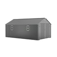 thumbnail image 4 of VENTOPYR 12'x20' Gray Portable Carport with Solar Lights, Heavy-Duty Steel Frame, Double Swing & Side Door, Vented Windows for SUV, Truck, RV Storage, 4 of 8
