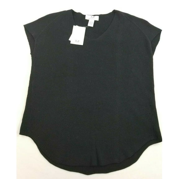 new MAGASCHONI women knit sweater shirt G801120 cotton linen black sz S $78