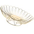thumbnail image 4 of Metal Vegetable Basket Fruit Tray Hotel Use Iron High Footed Simple Style 31X10CM 1Set, 4 of 5