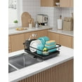 thumbnail image 5 of Dish Drying Rack - Stainless Steel Dish Rack with Drainboard for Kitchen Counter and Sink, 16.7" D x 12.7" W x 5.5" H, Black, 5 of 10
