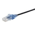 thumbnail image 2 of Monoprice SlimRun - Patch cable - RJ-45 (M) to RJ-45 (M) - 6 in - UTP - CAT 6a - booted, snagless - black (pack of 5), 2 of 2