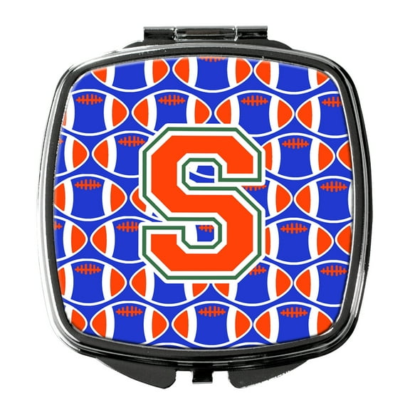 Letter S Football Green Blue and Orange Compact Mirror CJ1083-SSCM