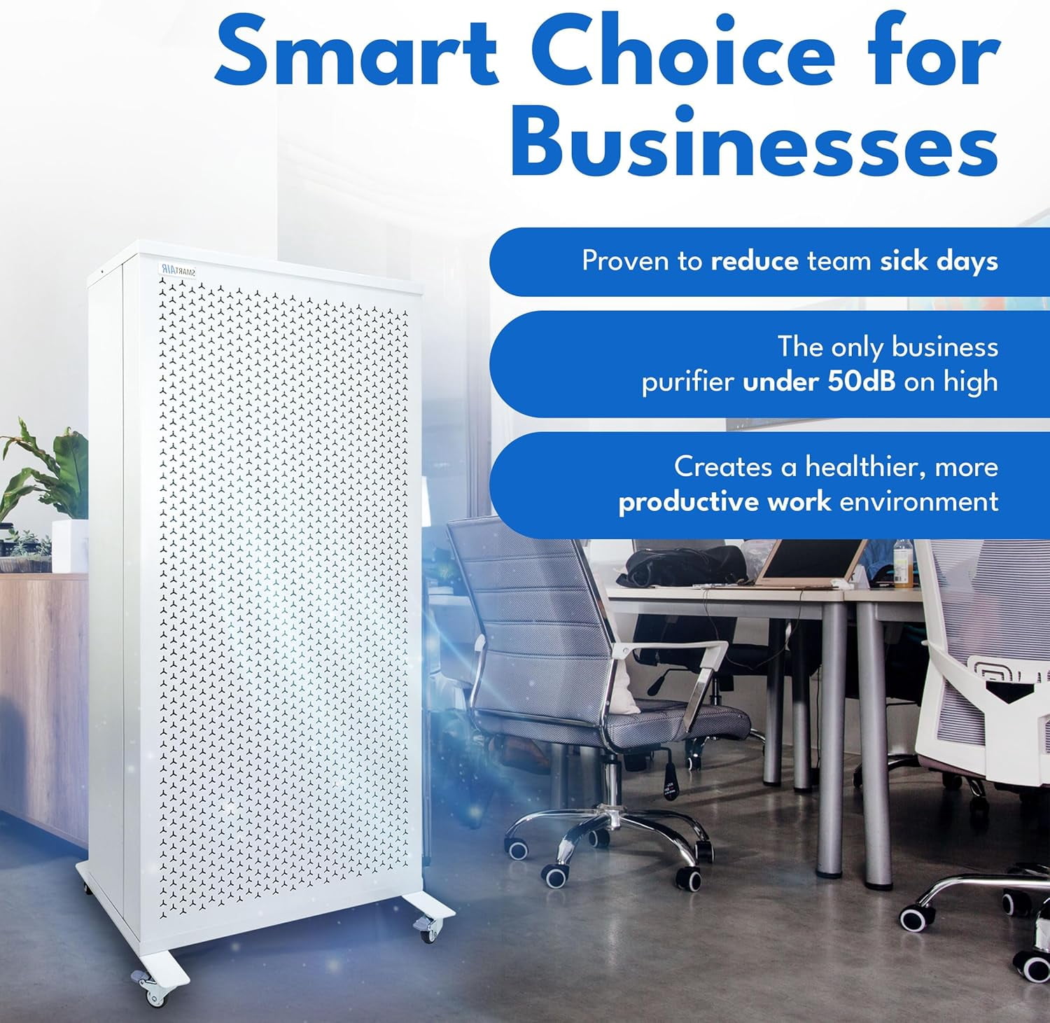 Smart Air Blast MKII Commercial H13 HEPA Air Purifier for Large Spaces