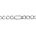 thumbnail image 2 of 10k White Gold 7.3mm Light Concave Figaro Chain Bracelet 8 Inch Link Bracelet for Women and Men, 2 of 2