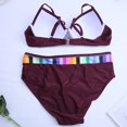 thumbnail image 5 of HOMBOM Womens Swimsuits Tankini Bikini Wine Sexy Print Two-piece Sets Backless Swimsuit Women Clearance M, 5 of 9
