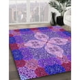 thumbnail image 3 of Ahgly Company Machine Washable Indoor Round Transitional Purple Area Rugs, 4' Round, 3 of 7