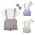 thumbnail image 4 of Newborn Baby Boy Girl Outfits Clothes Romper Tops Jumpsuit Shorts Pants 3PCS Set, 4 of 5