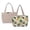Tropical Leaf Print-B, variant on Pzuqiu Floral Embroidered Women's Large Quilted Tote Bags Reversible Lightweight Blue Shoulder Handbags for Work, Shopping, Travel, College, Everyday Use