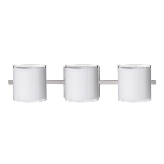 3WS-7180SF-SN-Besa Lighting-Pogo - 3 Light Bath Vanity In Contemporary Style-5.5 Inches Tall and 22.5 Inches Wide-Satin Nickel Finish-White/Silver