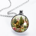 thumbnail image 2 of Cactus Stunning Circular Glass Pendant Necklace for Women - Elegant Womens Necklaces, Necklace, 2 of 5
