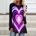 thumbnail image 1 of Qertyioot T-Shirt Graphique pour Femmes de la Saint-Valentin à Manches Longues, Haut Tunique Décontracté à Col Rond, 1 of 5
