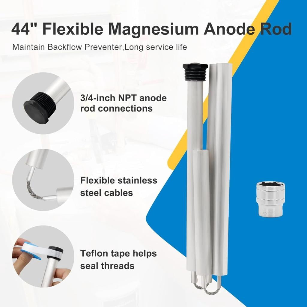 Ywmsfl Water Heater Flexible Anode Rod Enhances Liquid 4 Section Flexible Magnesium Anode Rod for Hot Water Heater